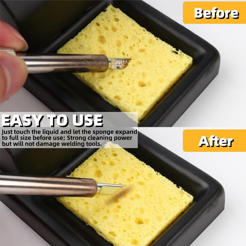 Soldering Iron Cleaning Sponge, Soldering Tip Cleaner, Soldering Iron Cleaner Pads, Soldering Welding Cleaning Sponge, Welding Cleaning Sponge, Soldering Sponge Replacement Sponge for Cleaning