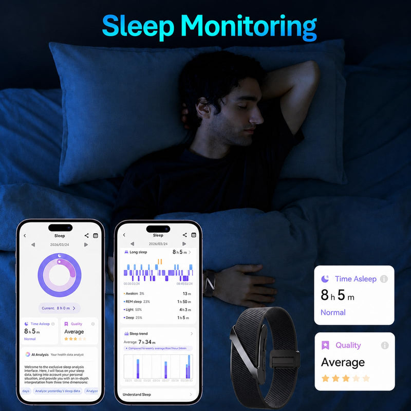 Yihou Screenless Fitness Tracker 24/7 Heart Rate Sleep Monitor Smart Bracelet Fall Detection SOS Alert 1ATM Waterproof Pedometer Step Counter Band Long Battery Life Health Tracker for iOS & Android Black