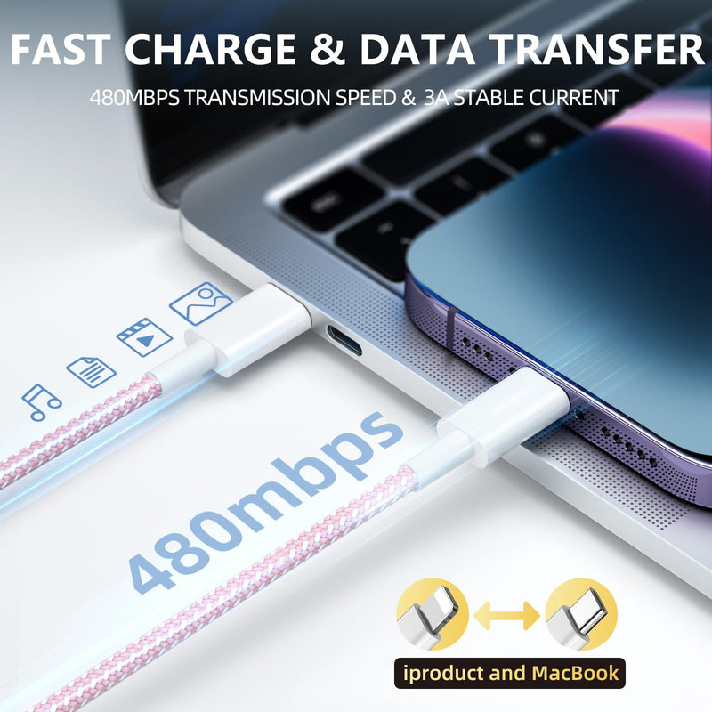 [AUSTRALIA] - Phone Charger Fast Charging, 4 Pack 20W USB C Wall Charger Block with 6FT Charging Cable for Phone Fast Charger Compatible with Phone 14/14 Pro Max/13/13 Pro/12/12 Pro/11/11 Pro/XS, Pad and More 