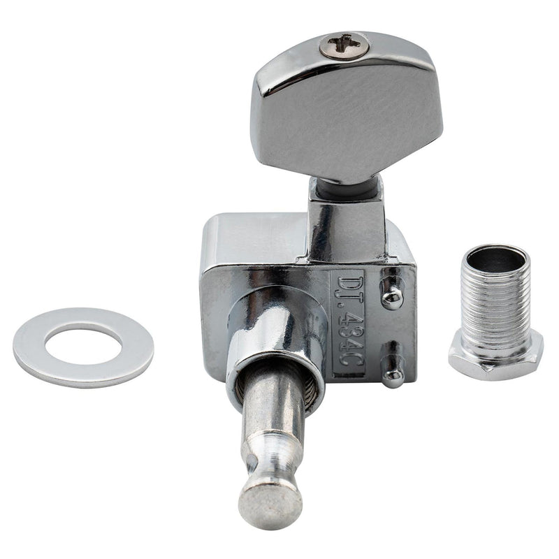 Musiclily Pro 6 inline 2-pins Sealed Guitar Tuners String Tuning Pegs Keys Machine Heads Set for Fender Strat Stratocaster/Tele Telecaster Electric Guitar, Chrome