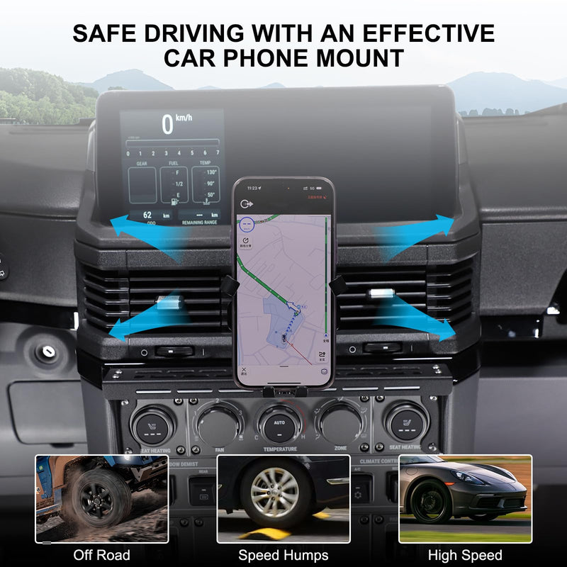Compatible with INEOS Grenadier 2020-2024 Car Phone Mount and Walkie Talkie Mount Stand Set, Centre Console Multifunctional Track Mobile Phone Holder Expansion Platform (Style B) Style B