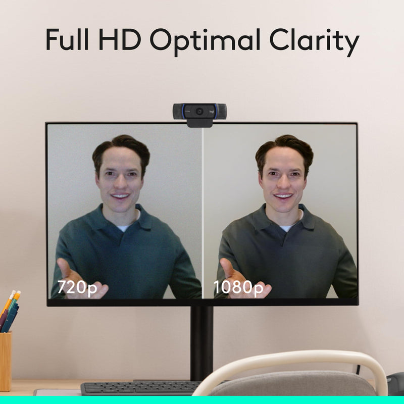 Logitech C920x HD Pro PC Webcam Full 1080p/30fps Video - Black | 30fps Video, Clear Audio, Light Correction, Works with Teams, Meet, Zoom, Nintendo Switch 2, Mac, Tablet 1 Pack 1080P/30 fps, 720p/30fps