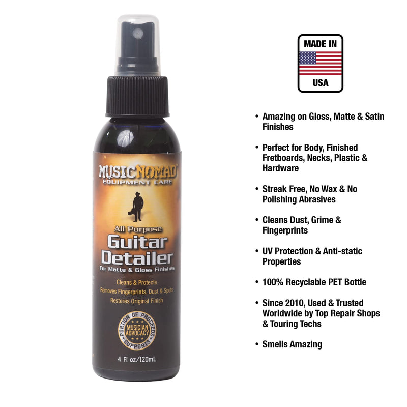 MusicNomad MN100 Premium Guitar Cleaner for Acoustic & Electric, 4 oz