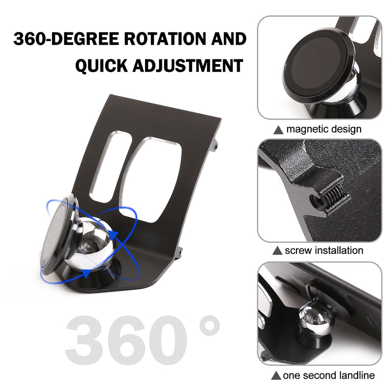 360-Degree Rotary Cell Phone Holder Mobile Phone Mount Black(Magnet) Compatible with BMW X3 X4 F25 F26 2010-2016 (Black)