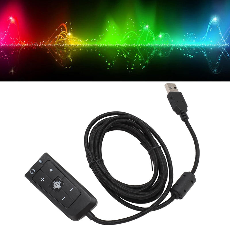 USB to 3.5mm Jack Audio Sound Card Adapter with Headphone and Microphone Jack for Cloud II PC,Laptop,Linux,Desktops, and More Device
