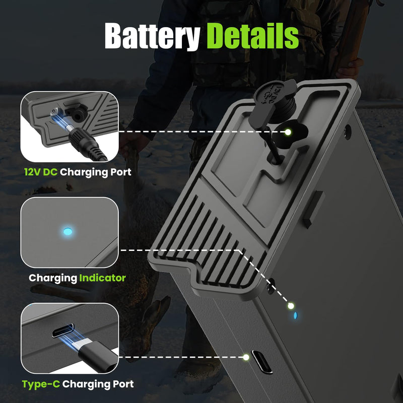Rechargeable Lipo Lithium Battery Pack Trail Camera Battery Compatible with Reveal Hunting Camera X, X Pro, Pro 3.0, X Gen 2.0 3.0, XB, SK (Pack of 2, 6000mAh) Pack of 2