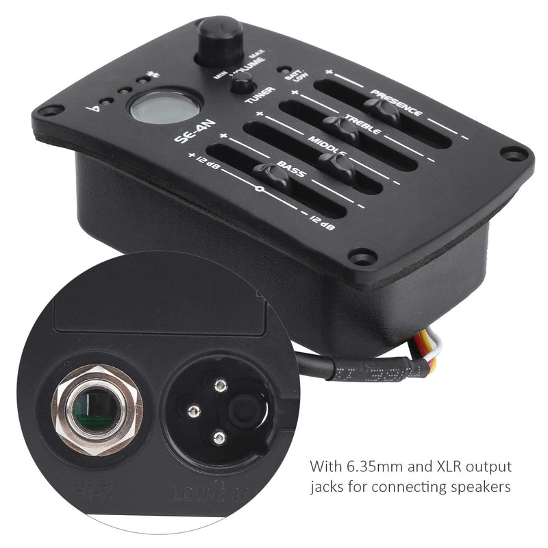 [AUSTRALIA] - 4 Band Equalizer Digital Tuner Pickup, EQ Equalizer Pickup Acoustic Guitar with LCD Display, 4 Band Preamp Musical Instrument Accessories SE?4N Electric Guitar EQ Pickups 