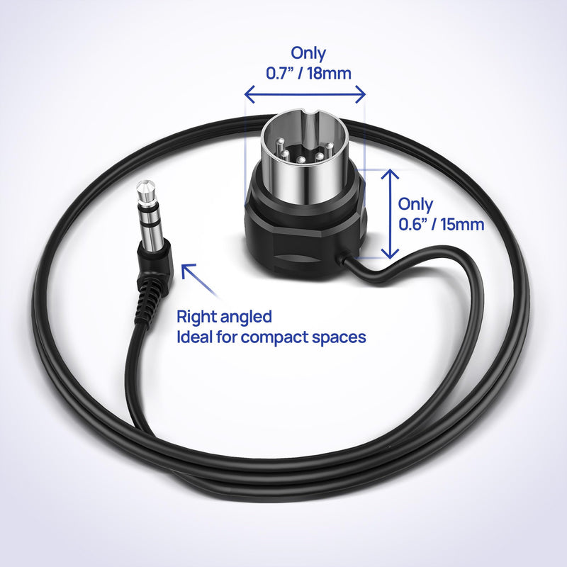 CME TRS MIDI Cable 4-Pack - TRS Type A (3.5mm - 1/8”) to 5-pin DIN, 3FT / 90CM, Low-Profile - Right Angle Ultra-Thin Plugs for Compact Spaces - Ideal for Synths & Pedalboards 4-Pack Angled
