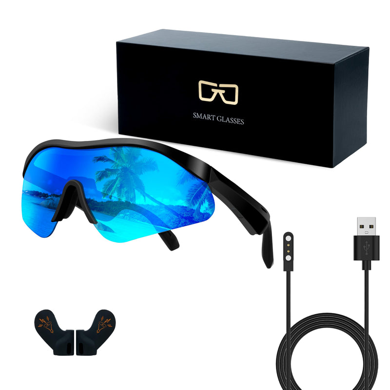 AI Smart Sports Sunglasses: Bluetooth 5.4 Translation UV400 Driving Fishing | 160+ Language Translation, Open-Ear Audio, HD Calls, Siri Control, Wireless Music for Cycling, Hiking, Running, Outdoors G200