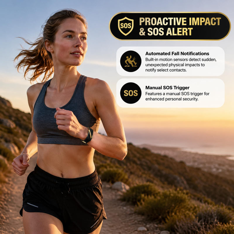 Screen-Free Fitness Tracker Smart Band No Display Health Bracelet | Heart Rate Monitor Sleep Tracking Fall Detection Alert and SOS Lightweight Smart Bracelet for Women Men Android iOS BEIGE