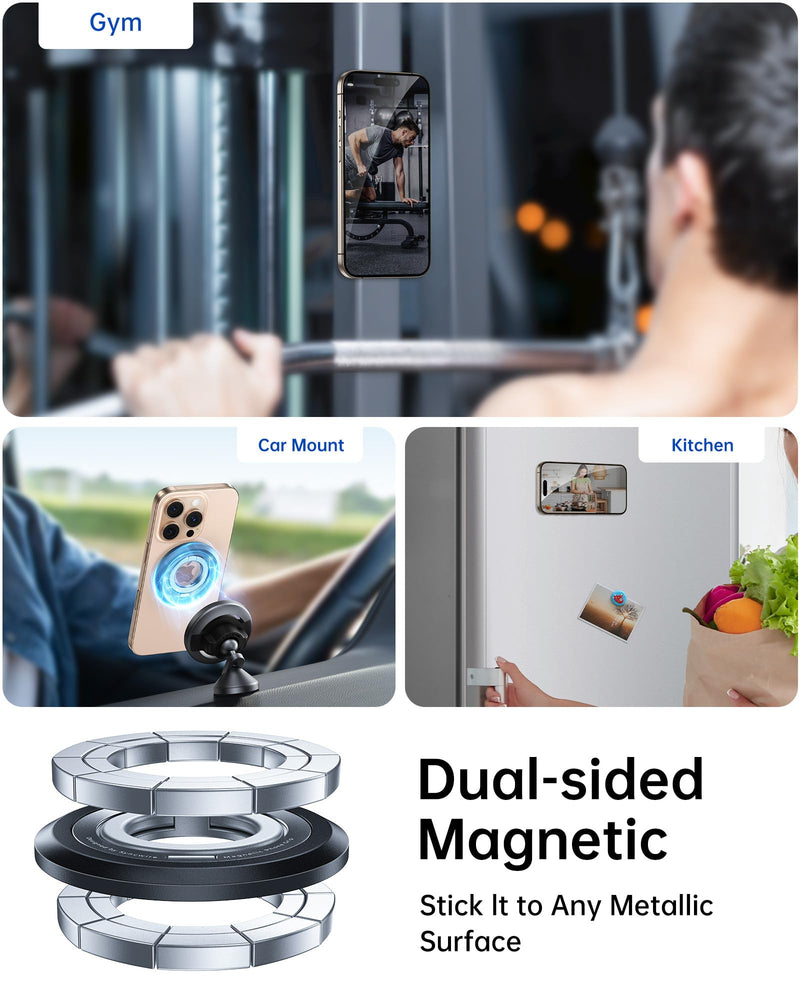 SYNCWIRE Upgraded Magnetic Phone Ring Holder for MagSafe and MagSafe Car Mount - [360° Rotation] Magnetic Phone Holder for Car
