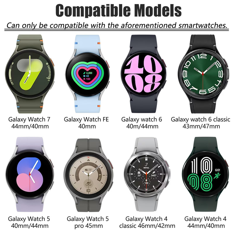 EZMVZKU Galaxy Watch 7/6/5/4/FE 40mm 44mm Stainless Steel Metal Band, No Gap Strap for SAMSUNG Galaxy Watch 6 4 Classic 42mm 43mm 46mm 47mm/5 pro 45mm,20mm Watchband for Men Women