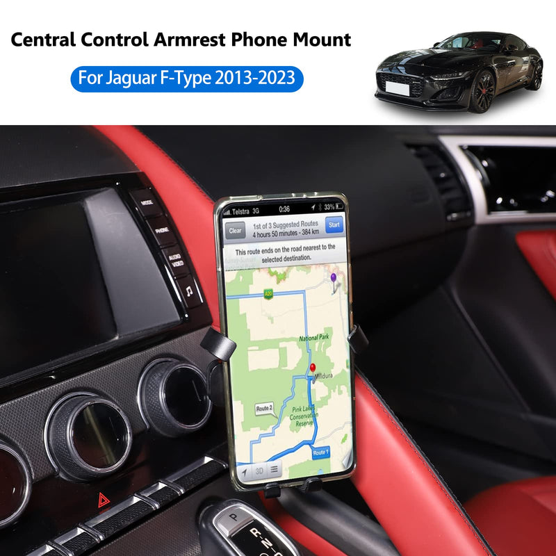 Daeiclru Cell Phone Holder Compatible with Jaguar F-Type 2013-2026 | Car Central Control Armrest Phone Mount, Auto Mobile Phone Holder Accessories (Style A)
