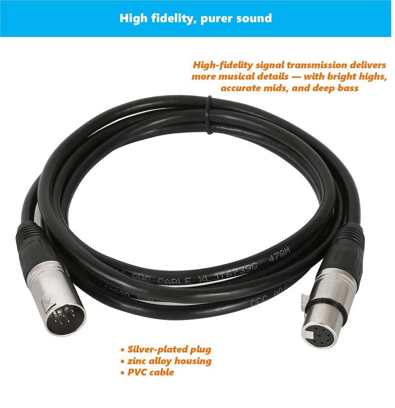 7 Pin XLR Male to Female Cable, 9.84FT Balanced Audio Extension Cord, Straight Plug XLR Connector for Sound Equipment, Mixer, Studio Recording Use 9.84 ft
