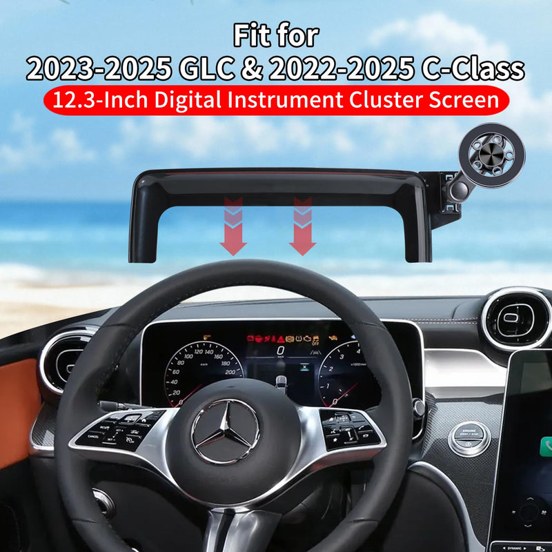 Car Phone Holder for 2023-2025 Mercedes Benz GLC /2022-2025 Mercedes Benz C-Class Accessories 12.3-inch Screen，Car Mount，[Strongest Magnets] 360° Rotation，Compatible for All Cell Phones for 23-25 GLC & 22-25 C-Class(12.3-Inch only)