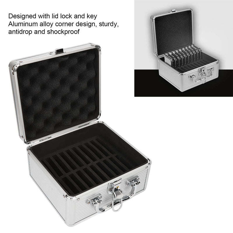 20 Bays 2.5in Hard Drive Storage Box with Safety Lock 2 Keys ABS Handle Shockproof Hard Drive Case with Cushioning Pad and Handle, Suitable for 2.5in Hard Drives