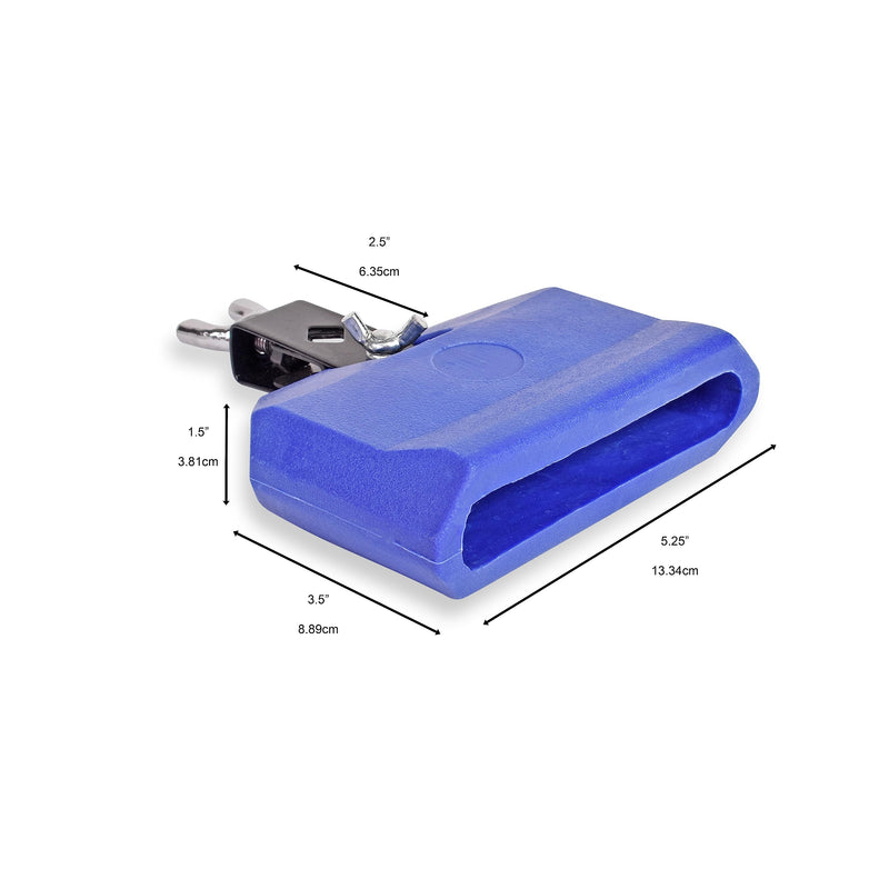 [AUSTRALIA] - Jam Block - Latin Percussion Instrument, Musical Drum Block Accessory, Blue Plastic with Adjustable Mounting Bracket - Complete with Drumstick Keyring 