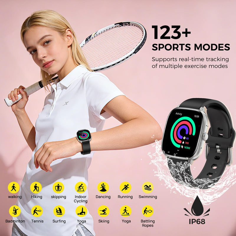 BRIBEJAT Smart Watches for Women Men, 1.75” AMOLED Touchscreen, Bluetooth Calling, Heart Rate/SpO2/Sleep Monitor, 10 Day Battery, IP68 Waterproof Finess Watch Compatible with iPhone Android (Silver) Silver 1.75"