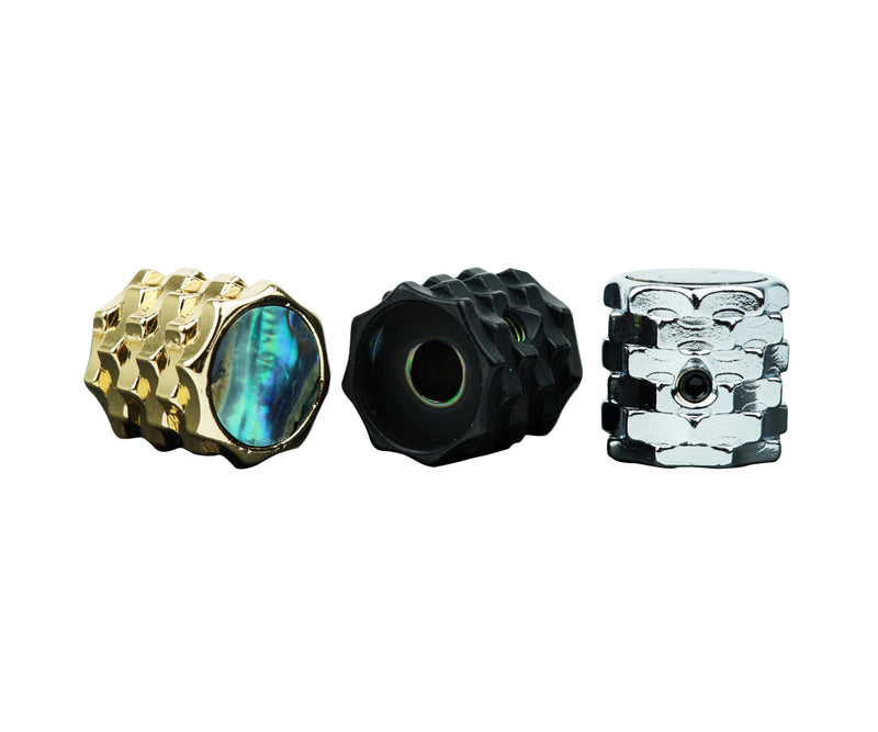 [AUSTRALIA] - Guyker Guitar Bass Potentiometer Control Knobs with 6.3mm Dia. Shaft Pots - 3PCS Brass Dome Speed Tone Volume Switch Knob with Abalone Top Replacement Part, CKB028 Chrome Chrome, 3 Piece 