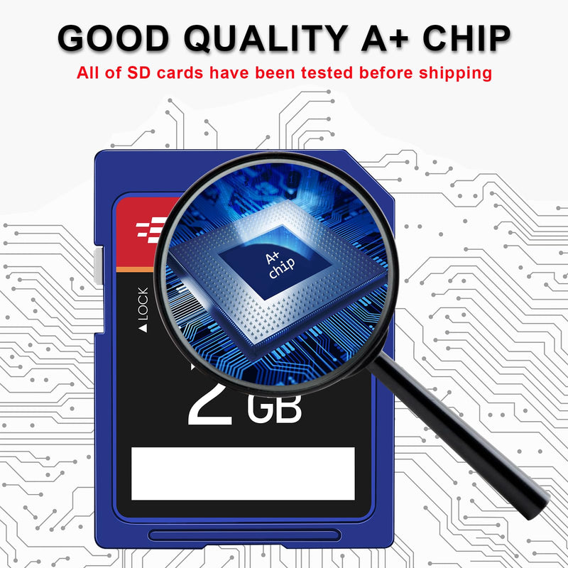 [AUSTRALIA] - EASTBULL 5-Pack of SD Card 2GB Class 6 SD Card U1 V30 SDHC Memory Card 5-Pack for Camera, Full HD Video, with 5 Mini Cases (2 GB, 5 Pack) SD 2GB U1 5Units 