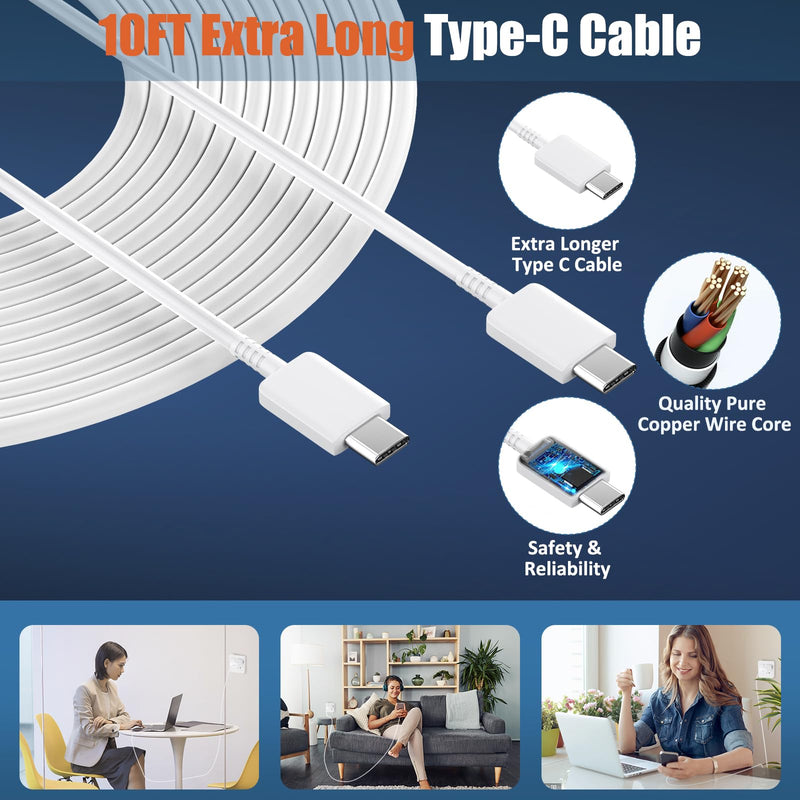 iPhone 16 15 Pro Max Charger Fast Charging, 30W USB C iPhone 15 16 Pro Max Fast Charger Block with 10FT Long USB C Charging Cable for iPhone 16 Pro Max/16 Pro/15 Pro Max,iPad,Samsung Galaxy S24 Ultra White