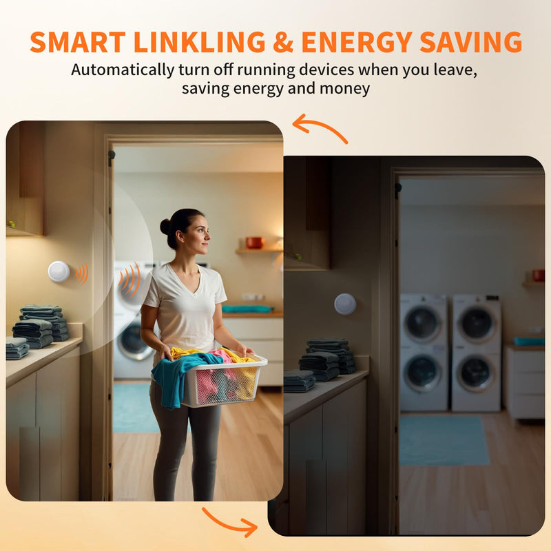 [AUSTRALIA] - Wireless Motion Sensor Light Switch with Built-in Timer Settings, PIR Motion Sensor Plug Outlet with 3 Adjustable Ranges, Auto On/Off, Ideal for Garage & Storage Room, Compatible with All Light Bulbs 1 Pack(New) 
