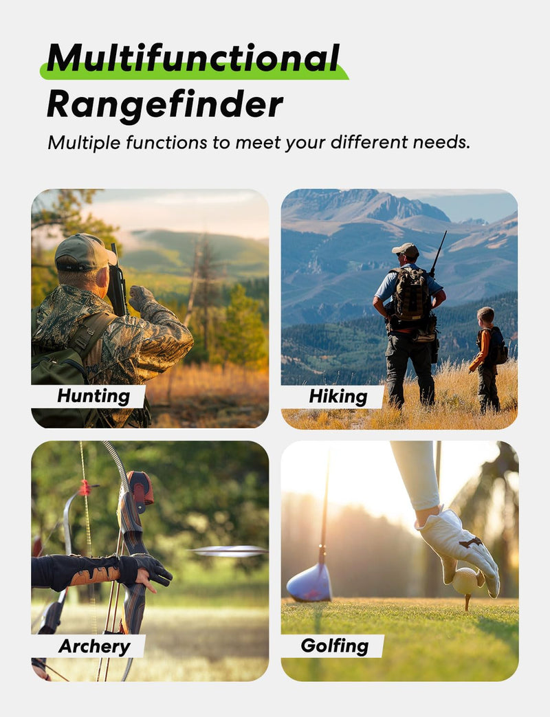 [AUSTRALIA] - Range Finder for Hunter, 2000Y Hunting Rangefinder with Rechargeable Battery, 7X Zoom Laser Rangefinder, Clear Accurate Range Finder for Shooting/Golf with Slope Mode, Easy to Use 