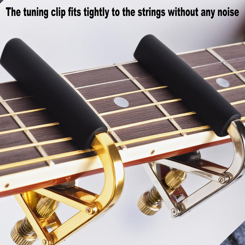 Guitar Capo Wrotgt Capo for Acoustic Guitar 6 String Quick Change Kapo for Electric and Acoustic Metal Guitar Tuner Clip on Guitar Fret Adjust for Acoustic and Electric Guitars Gold capo 04