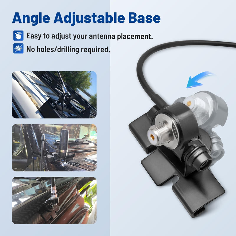 [AUSTRALIA] - Anina Car Antenna Lip Mount Bracket Fix Bracket Mounting UHF PL259 Male to SO239 Female RG58 Cable for Extension Cable for Mobile Radio/Ham Radio/Two Way Radio 