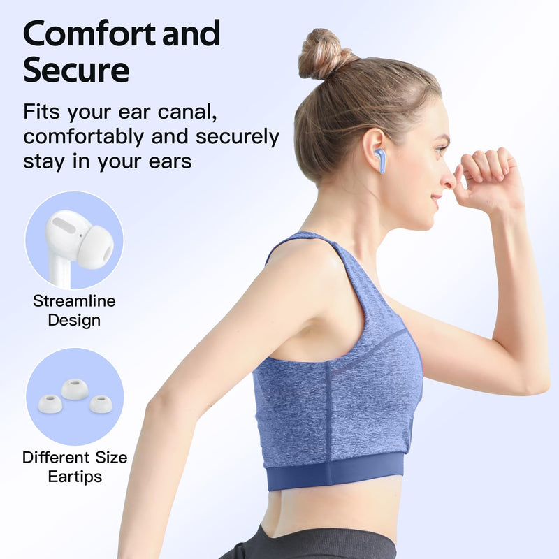 TAGRY 2 Sets X08 Purple and Forest Green Bluetooth Headphones True Wireless Earbuds 60H Playback Ear Buds with Wireless Charging Case in-Ear Earbuds with Mic