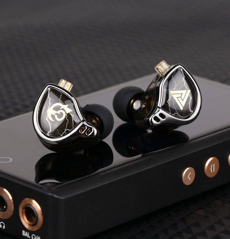 Linsoul QKZ x HBB 10mm Titanium-Coated Diaphragm HiFi in-ear Monitor Earphones with Semi-open Cavity, Detachable 2Pin Silver-plated Cable, Noise Canceling for Audiophile (Black, with Mic) Black