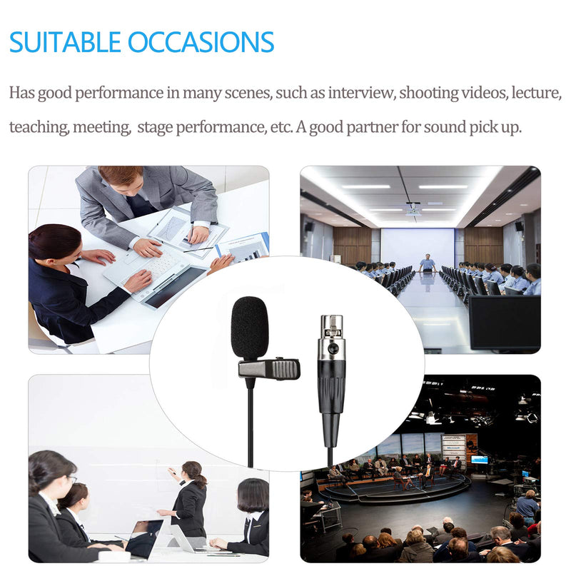 Lavalier Microphone Lapel Microphone Compatible with Shure Wireless Transmitter - Unidirectional Condenser Mic - Mini XLR TA4F Plug Mini XLR TA4F Plug for Shure Only