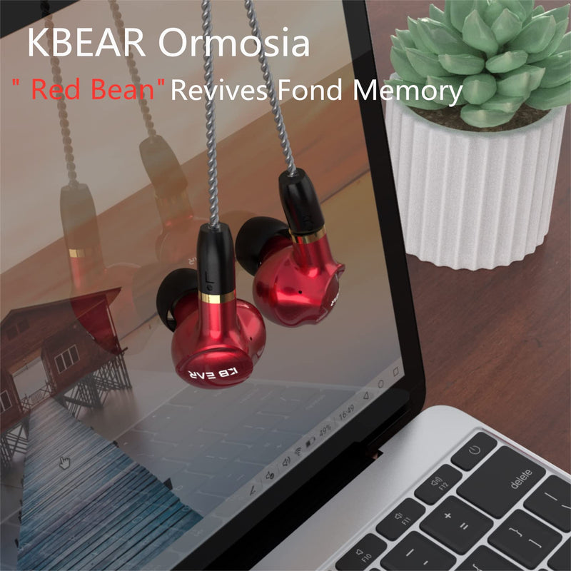 YINYOO KBEAR Ormosia Wired IEM Earbuds Bass Earbuds Earphones Sound Cancelling Earbuds Headphones with MMCX Wire 1BA 1DD Driver Without Mic for PC Computer for Musicians (Gray)