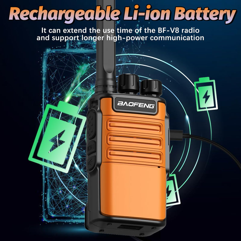 Walkie Talkies Long Range for Adults with Earpieces Rechargeable Waki Taki | USB-C,Flashlight,VOX,1500mAh,Frs Radio Walkie Talkies for Cruise Hunting 2 Pack
