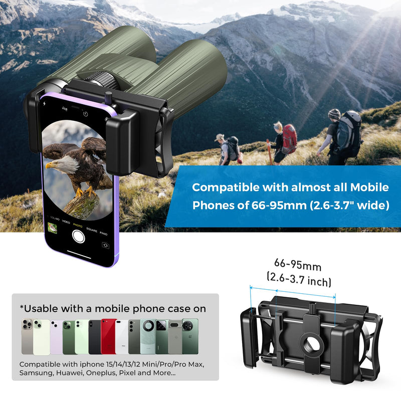 [AUSTRALIA] - APEXEL 360° Telescope Phone Adapter, Upgraded Binocular Photo Adapter for Android & iPhone, Smartphone Mount for Telescope, Monocular, Microscope, Spotting Scope. (Including Bluetooth Shutter Remote) 