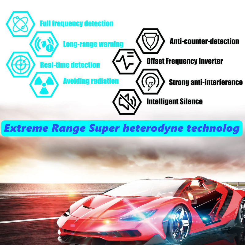 Newly Laser/Radar-Detector for Cars with Led Display, Long Range Detection, Mute Memory, City/Highway Mode, Ideal Gifts for Cars (Black)