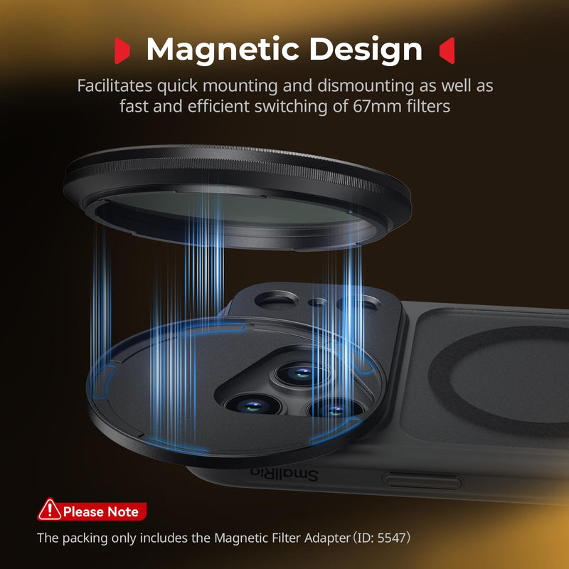 [AUSTRALIA] - SmallRig FilMov 67mm Magnetic Filter Ring Adapter for Phone Case (SmallRig 17 Pro 5549/5550), Compatible with 67mm Magnetic Filter Series (4726/4581/4582/5169/5170)-5547 iPhone 17 Pro 