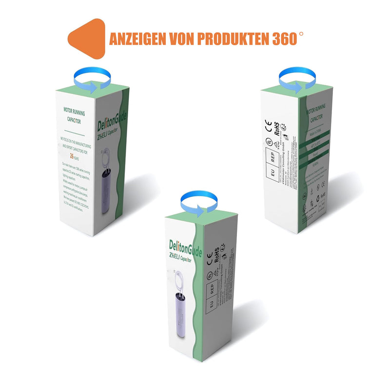 CBB60 20uF Motor Run Capacitor MFD 450VAC 50/60hz Cylindrical 40 mm x 70 mm (DE-20uF)