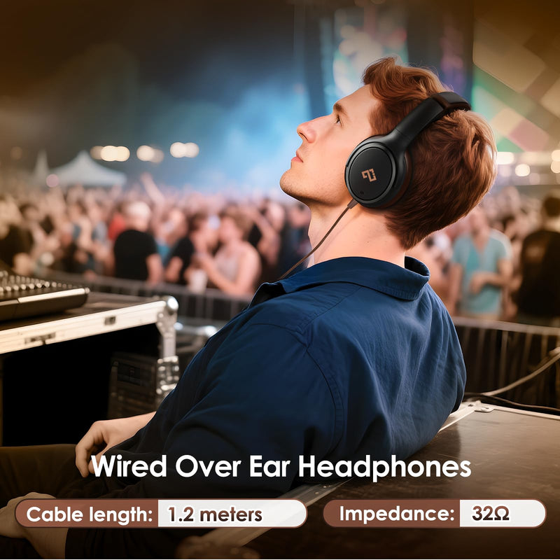 [AUSTRALIA] - USB C Headphones Wired Headphones Over Ear with HD Mic, Foldable Active Noise-Canceling Headphone for iPad/Sports/School/Travel/iPhone 17/16/15, Samsung S25/S24, Google Pixel 9,Ideal Gifts-Brown Brown 