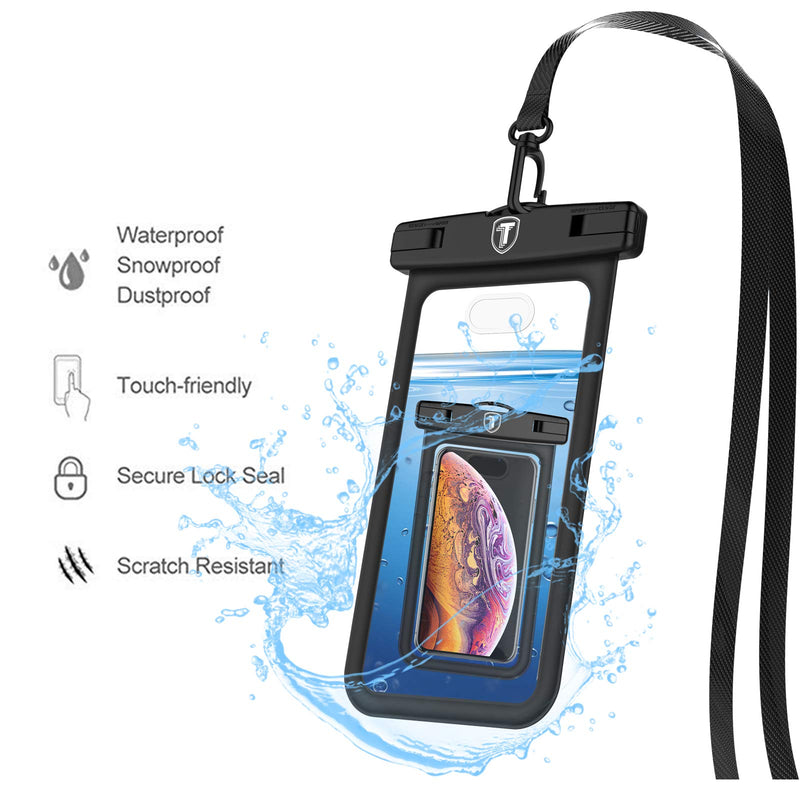 Njjex Waterproof Phone Pouch Floating Case Cell phone Dry Bag For Samsung Galaxy S24 Ultra S23 S22 S21+ S20 S10 S9 Note 20 A13 A03s A02s A12 A32 A14 A15 A23 A71 iPhone 15 Pro Max 14 13 12 11 Xr X 8+ 7 Black