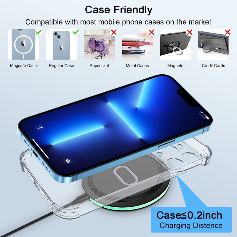 Wireless Charger Samsung Fast Charging Pad for Samsung Galaxy S24/S23 Ultra/S22/S21/Z Flip 5,15W Wireless Charging Station Charger Mat with QC Adapter for Google Pixel 7a 8 7Pro 6,iPhone 15 14 13 12 Wireless Charger with QC Adapter