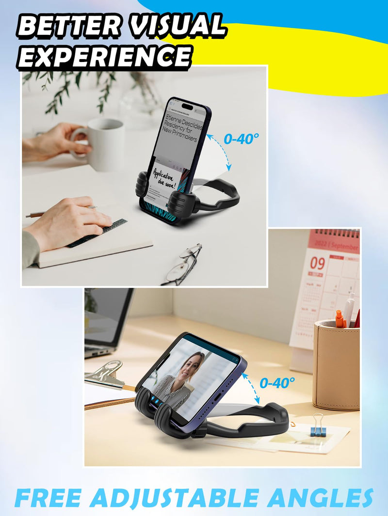 Graduation Gifts for Her Him 2024 College High School Masters Degree Thumbs up Lazy Phone Stand Holder Funny Gadgets Teens Boys Girls Kids Dad Father Mother Husband Wife Adults Men Who Have Everything Black