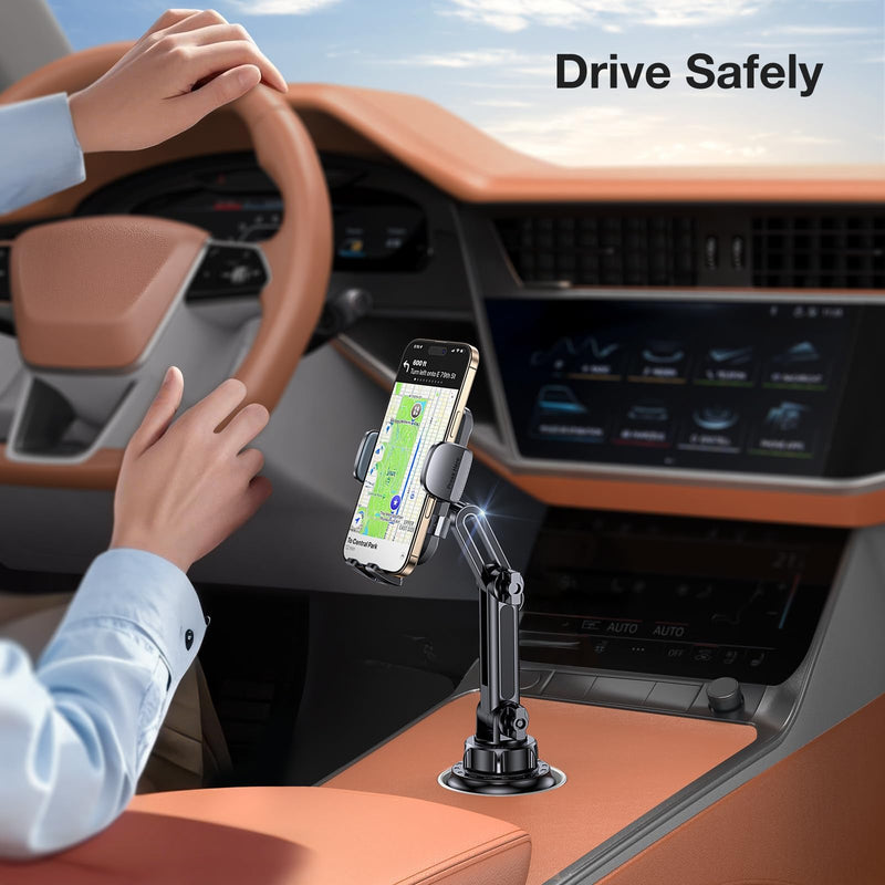 Cup Holder Phone Holder, [Easy Install] Adjustable Long Neck Cup Phone Holder for Car, [Sturdy & Durable] Universal Car Phone Holder for iPhone, Samsung, Google and All 4"-7" Smartphones Black -