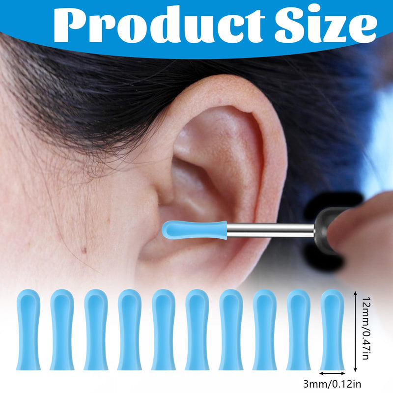 cobee 60 Pcs Ear Wax Removal Replacement Tips for Ear Camera, Ear Spoon Tips Silicone Ear Spoon Replacement Tips Ear Cleaner Replacement for Adults Ear Wax Removal Endoscope(60)