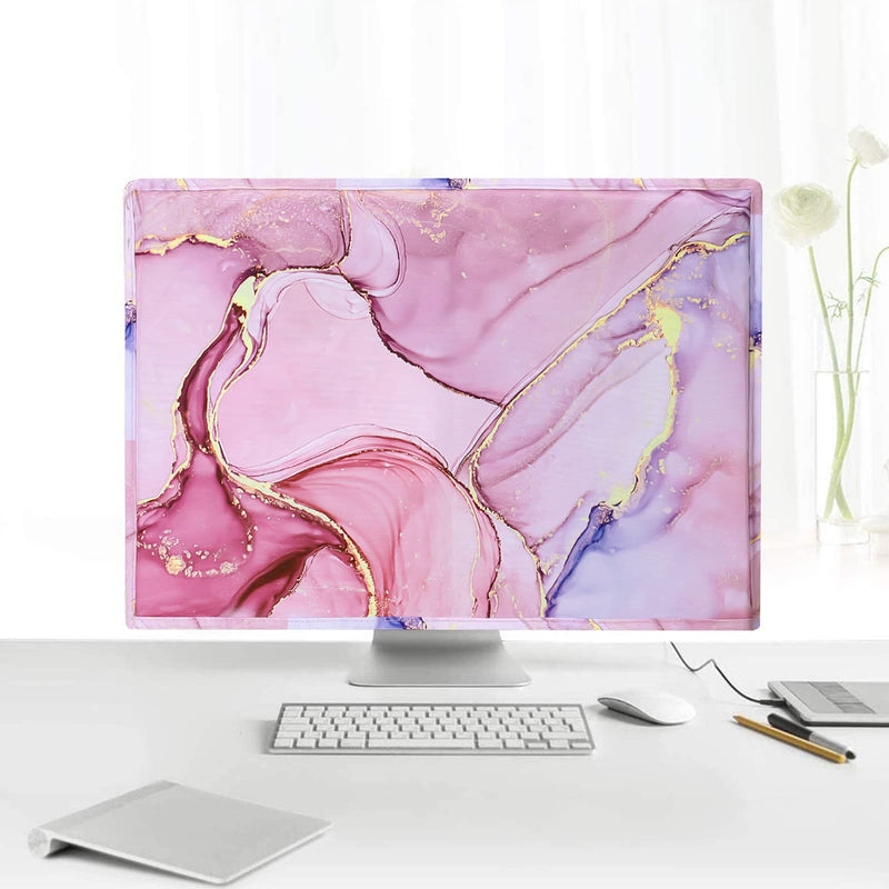 MOSISO Monitor Dust Cover 19,19.5,20,20.5,21 inch Anti-Static Dustproof LCD/LED/HD Panel Case Computer Monitor Cover Sleeve Compatible with iMac 21.5 inch,19-21 inch PC,Desktop and TV Marble MO-MBH216 21 inch