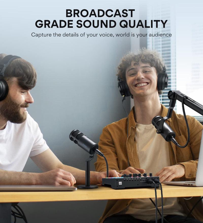 MAONO XLR Podcast Microphone, Cardioid Studio Dynamic Mic for Vocal Recording, Streaming, Voice-Over, Voice Isolation Technology, Metal Mic, Works for Audio Interface, Mixer, Sound Card-PD100 PD100 XLR Microphone