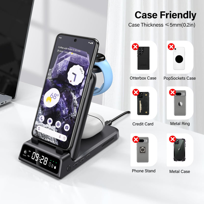 SwanScout Wireless Charger Stand for Google Pixel Watch 3/2