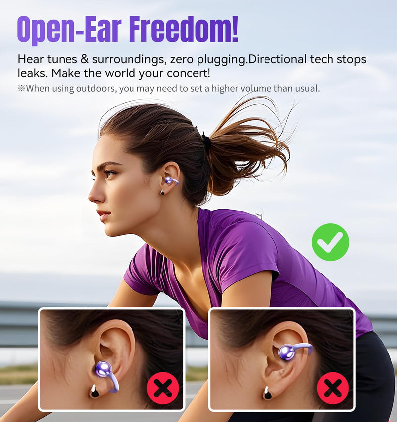 King Lucky Clip-on Earbuds Open Ear Earbuds Wireless Bluetooth, Lightweight Open Ear Headphones