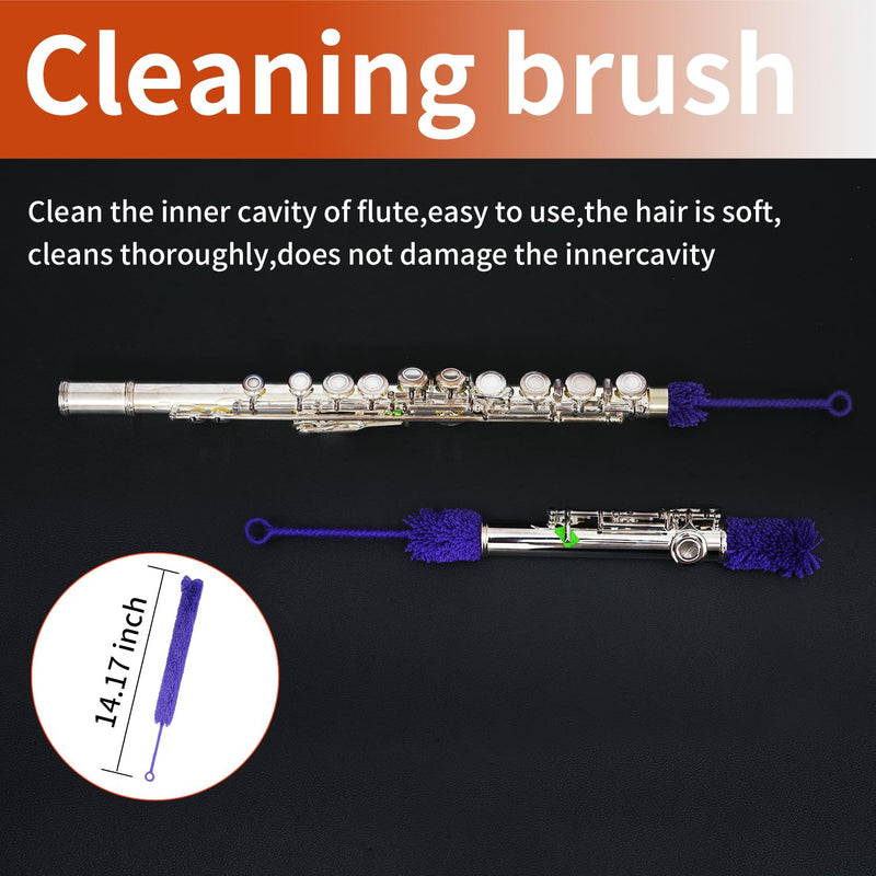 Flute Cleaning Kit, 9-in-1 Woodwind Maintenance Care Set with Microfiber Swab, Key Oil, Cork Grease, Rod & Screwdriver, Professional Accessories Compatible with Standard Flutes and Piccolos