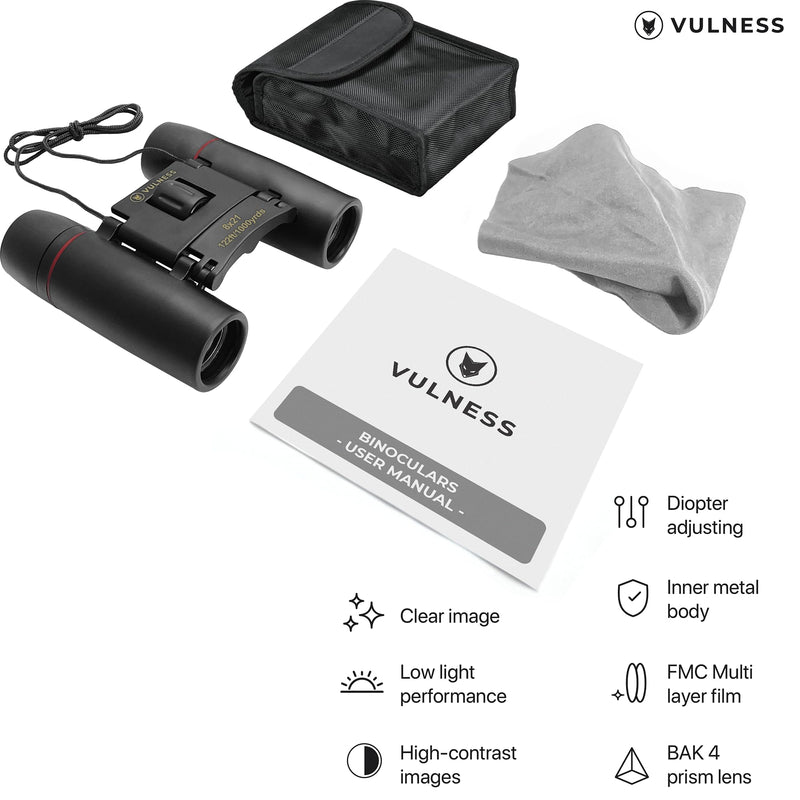 [AUSTRALIA] - Binoculars for Adults | Compact Small Mini Travel Binocular for Bird Watching High Powered Electronics Cruise Ship Essentials Norwegian Alaska Must Haves Hiking Camping Gear a by VULNESS (Black, 8X21) Black 